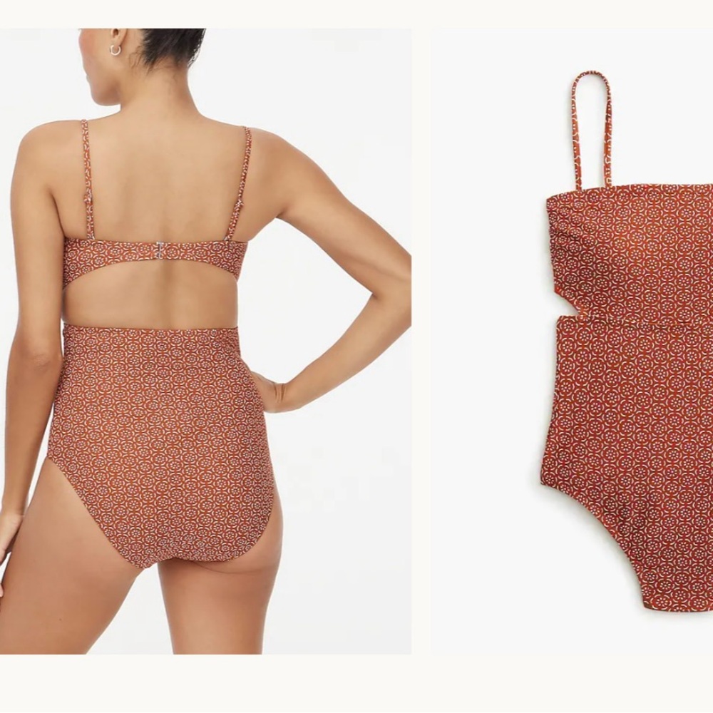 NWT Printed cutout one-piece swimsuit